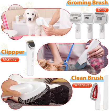 Pet Grooming Vacuum, Dog Grooming Kit, Low Noise Dog Hair Vacuum, 12 Pet Hair Removal Tools, 2.5L Capacity Dust Cup
