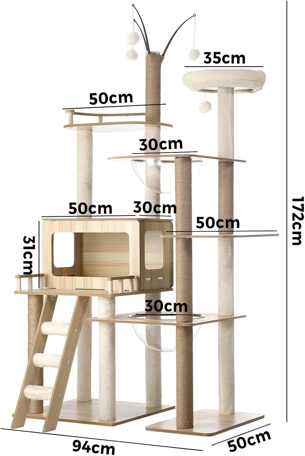 Cat Tower 173Cm Cat Tree Indoor Scratching Post