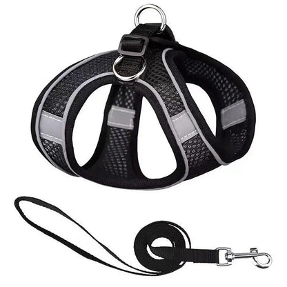 Puppy Harness Set Dog Accessories Adjustable Puppy and Cat Harness Vest French Bulldog Chihuahua Small Dog Collar Pet Leash Dogs