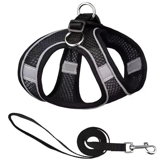 Puppy Harness Set Dog Accessories Adjustable Puppy and Cat Harness Vest French Bulldog Chihuahua Small Dog Collar Pet Leash Dogs