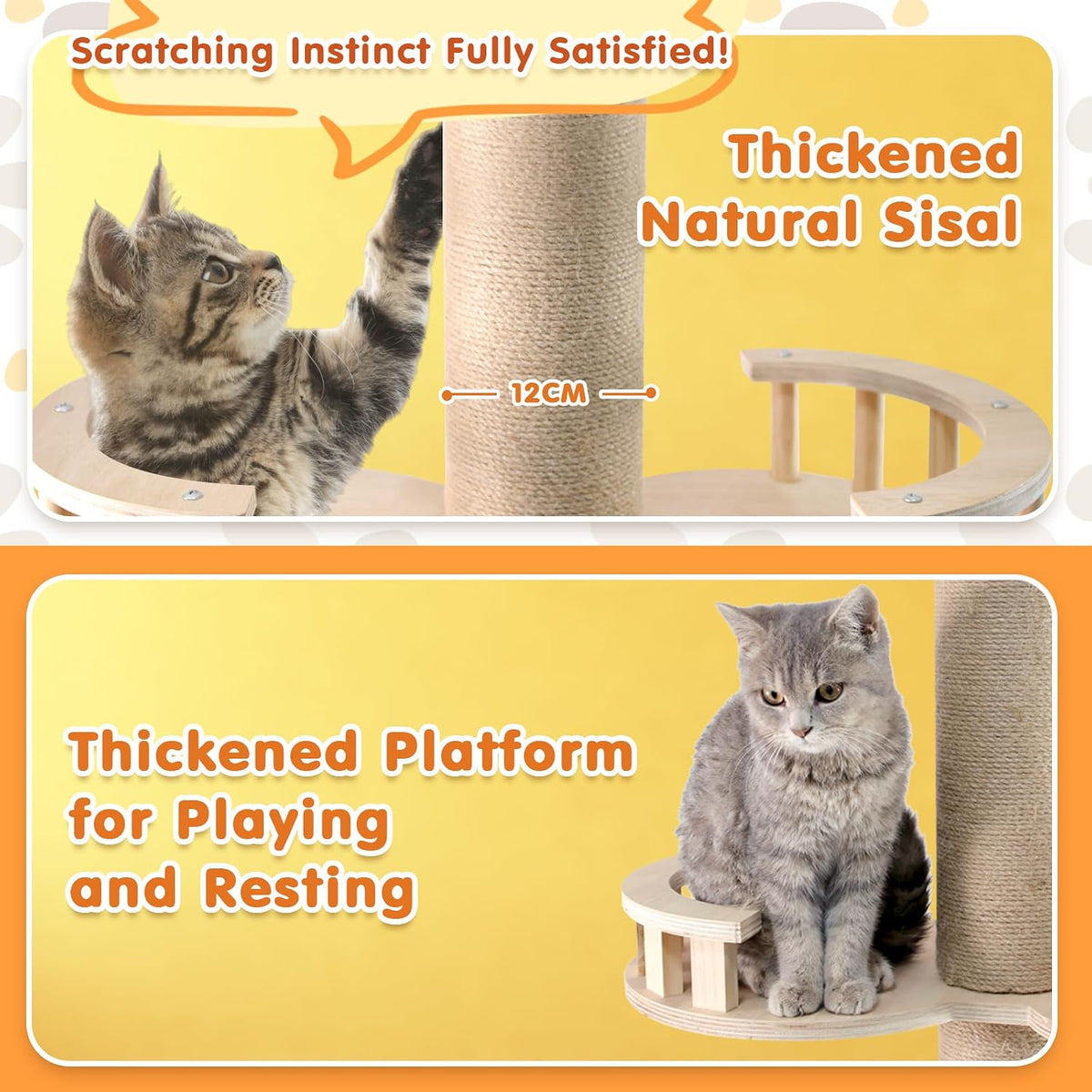 Floor to Ceiling Cat Tree Tall Cat Tower, 230-275Cm Adjustable Heigh