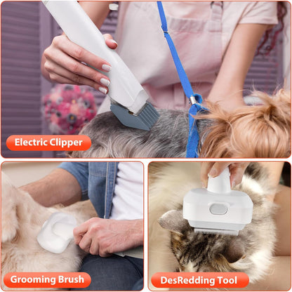 Pet Grooming Vacuum, Dog Grooming Kit, Low Noise Dog Hair Vacuum, 12 Pet Hair Removal Tools, 2.5L Capacity Dust Cup