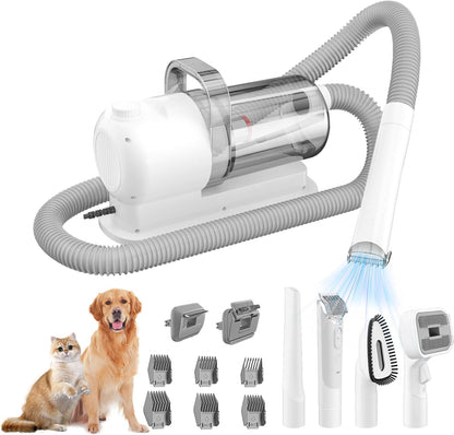 Pet Grooming Vacuum, Dog Grooming Kit, Low Noise Dog Hair Vacuum, 12 Pet Hair Removal Tools, 2.5L Capacity Dust Cup