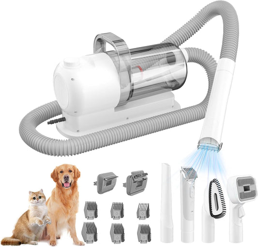 Pet Grooming Vacuum, Dog Grooming Kit, Low Noise Dog Hair Vacuum, 12 Pet Hair Removal Tools, 2.5L Capacity Dust Cup