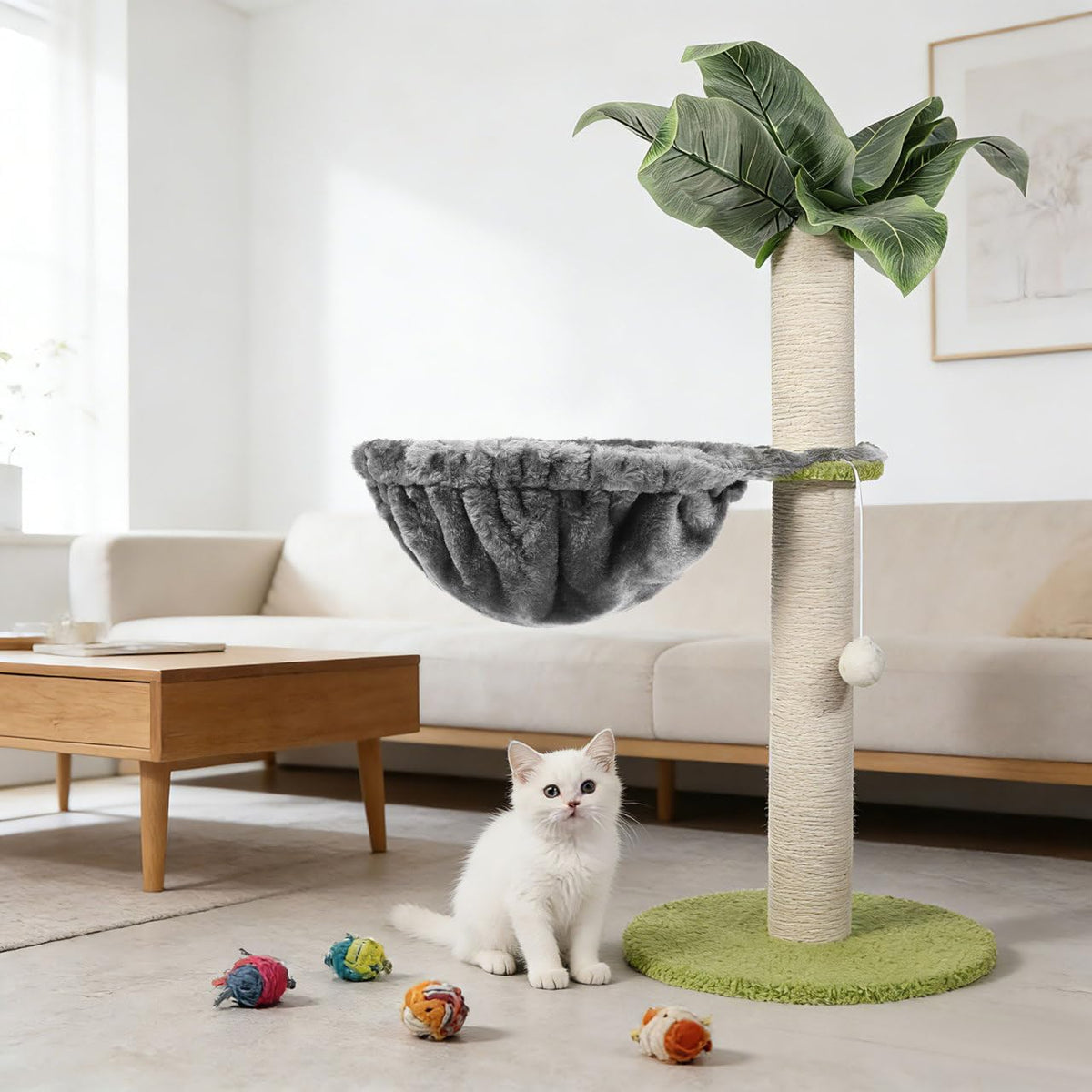 Cat Tree Hammock Replacement Large Deep Basket Cat Tree Hanging Basket with Soft Fabric Indoor Accessory for Resting Napping and Play