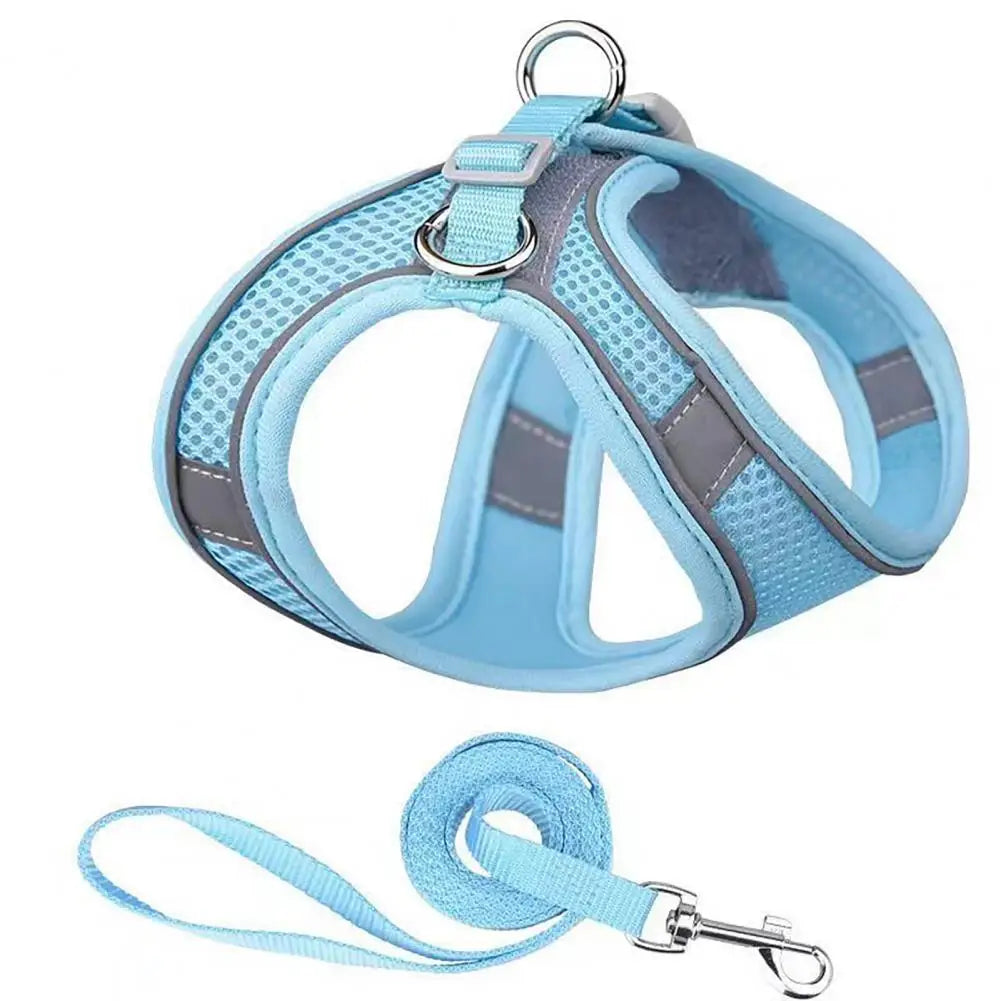Puppy Harness Set Dog Accessories Adjustable Puppy and Cat Harness Vest French Bulldog Chihuahua Small Dog Collar Pet Leash Dogs
