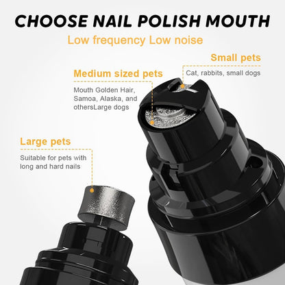 Dog Nail Grinder Upgraded - Professional 2-Speed Electric Rechargeable Pet Nail Trimmer Painless Paws Grooming & Smoothing for Small Medium Large Dogs & Cats