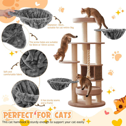 Cat Tree Hammock Replacement Large Deep Basket Cat Tree Hanging Basket with Soft Fabric Indoor Accessory for Resting Napping and Play