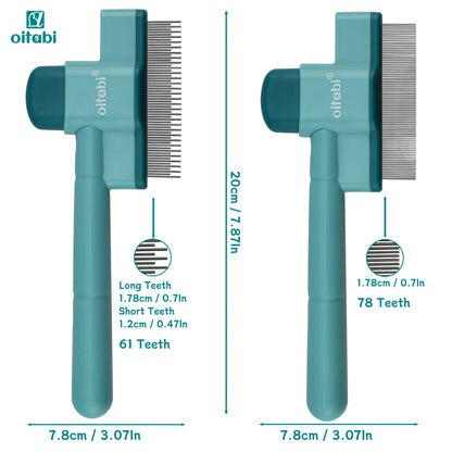 1/2PCS Flea Comb for Dogs and Cats with Release Button Fine Tooth Dog Comb for Pet Hair Removal, Cleaning Remove Fleas Eg