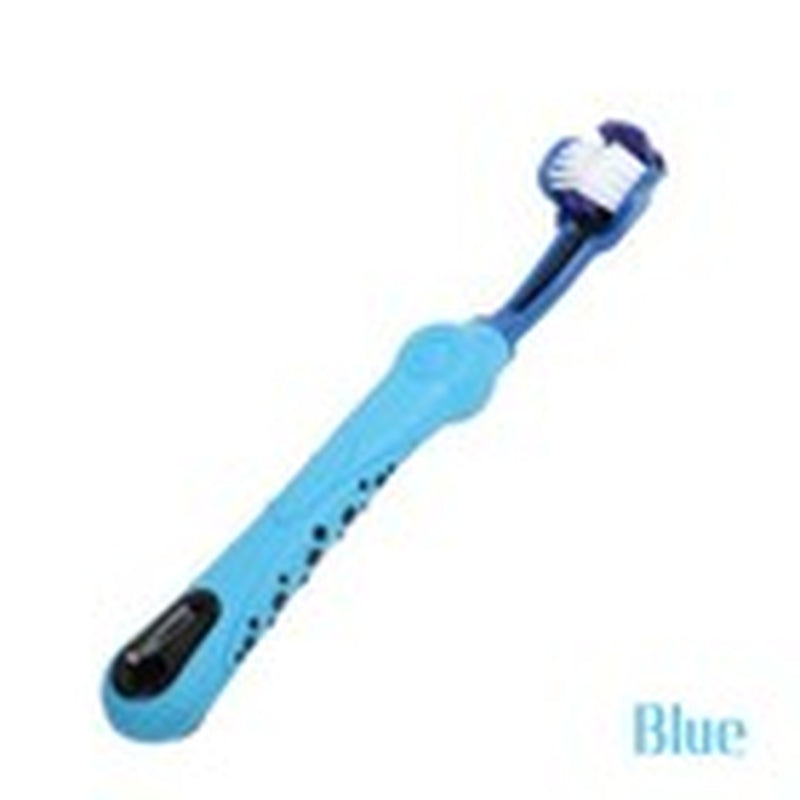 3 Sided Dog Toothbrush Teeth Cleaning Tartar Remover Pet Oral Care Groom Tool AU