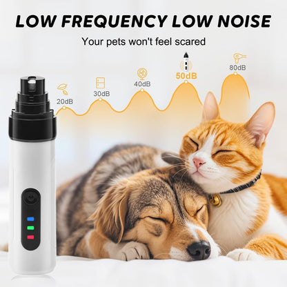 Dog Nail Grinder Upgraded - Professional 2-Speed Electric Rechargeable Pet Nail Trimmer Painless Paws Grooming & Smoothing for Small Medium Large Dogs & Cats