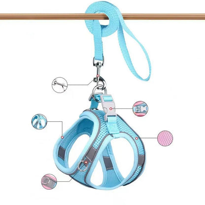Puppy Harness Set Dog Accessories Adjustable Puppy and Cat Harness Vest French Bulldog Chihuahua Small Dog Collar Pet Leash Dogs