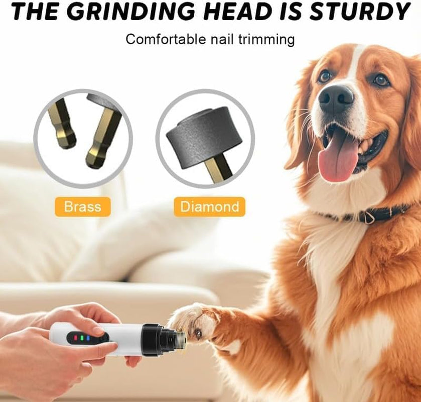 Dog Nail Grinder Upgraded - Professional 2-Speed Electric Rechargeable Pet Nail Trimmer Painless Paws Grooming & Smoothing for Small Medium Large Dogs & Cats