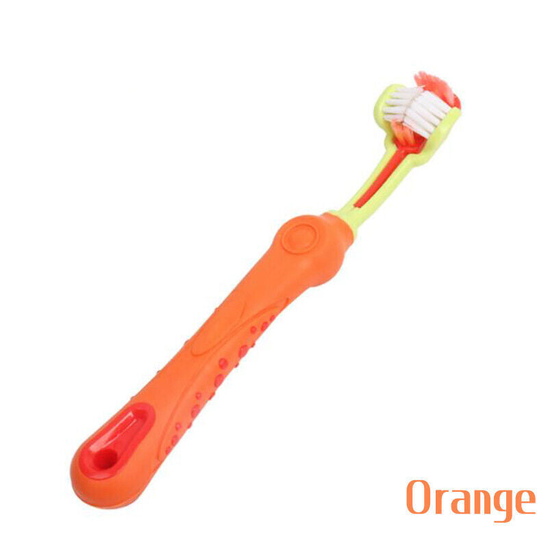 3 Sided Dog Toothbrush Teeth Cleaning Tartar Remover Pet Oral Care Groom Tool AU