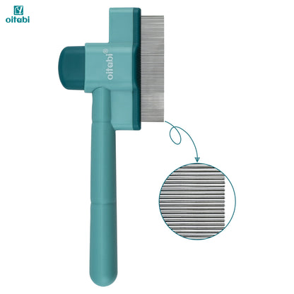 1/2PCS Flea Comb for Dogs and Cats with Release Button Fine Tooth Dog Comb for Pet Hair Removal, Cleaning Remove Fleas Eg