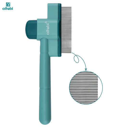 1/2PCS Flea Comb for Dogs and Cats with Release Button Fine Tooth Dog Comb for Pet Hair Removal, Cleaning Remove Fleas Eg