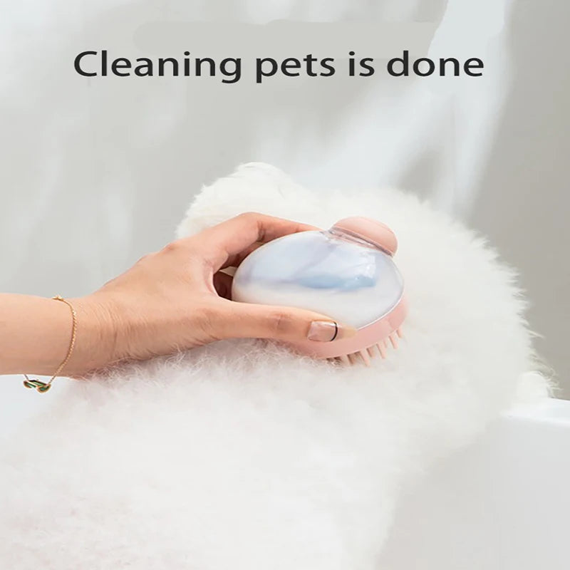 Dog Shower Brush Pet Dog Grooming Massage Bath Cleaning Brush with Shampoo Dispenser for Long Hair Dogs and Cats Shower