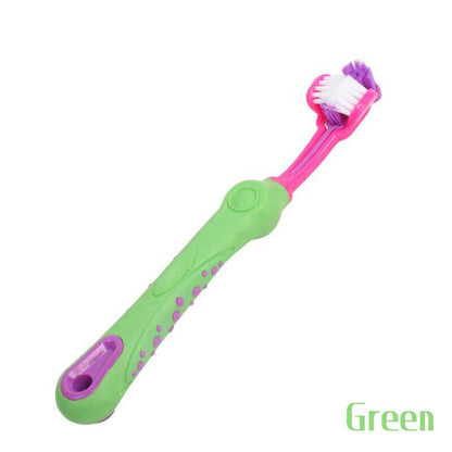 3 Sided Dog Toothbrush Teeth Cleaning Tartar Remover Pet Oral Care Groom Tool AU