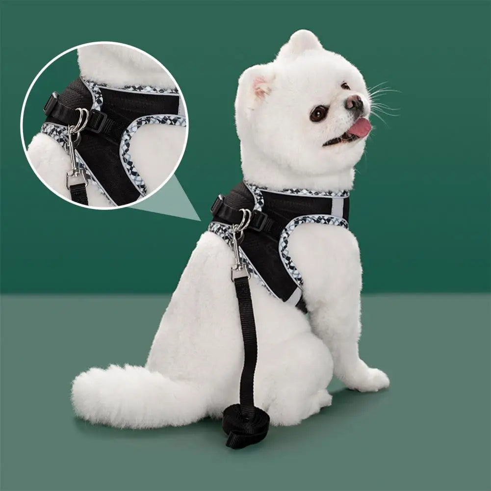 Puppy Harness Set Dog Accessories Adjustable Puppy and Cat Harness Vest French Bulldog Chihuahua Small Dog Collar Pet Leash Dogs