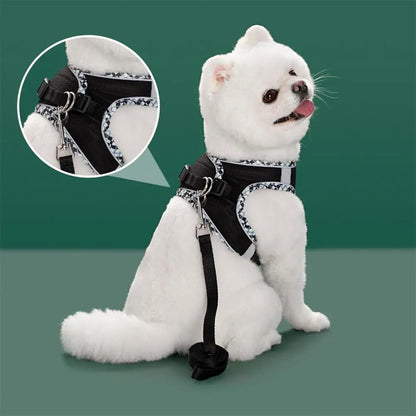 Puppy Harness Set Dog Accessories Adjustable Puppy and Cat Harness Vest French Bulldog Chihuahua Small Dog Collar Pet Leash Dogs