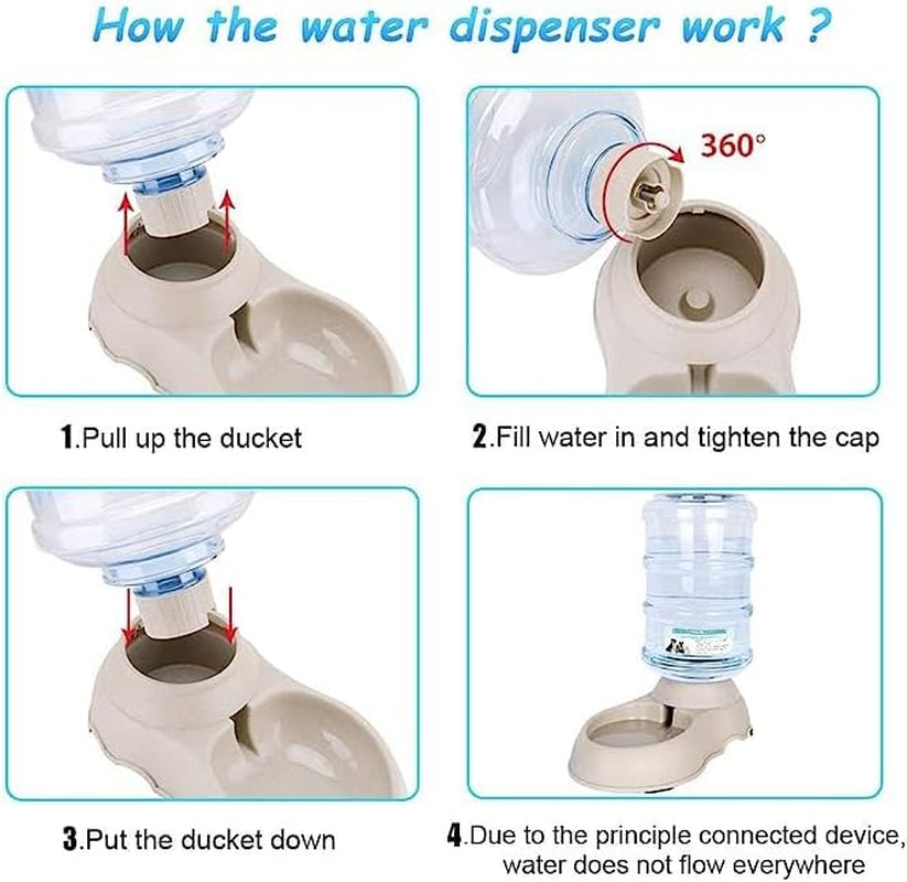Automatic Pet Water Dispenser 3.8L Large Capacity Self-Dispensing Gravity Pet Feeder Waterer Cat Dog Feeding Bowl Drinking Water/Automatic Feeding Pet Supplies